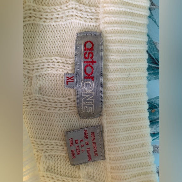 Vintage ASTOR ONE Sweater Mens Extra Large Fishermen Knit 80s - Picture 8 of 9